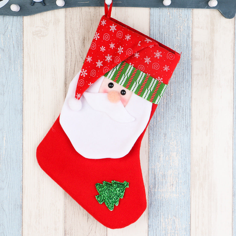 Snowman Christmas stocking, one of four character fronts offered