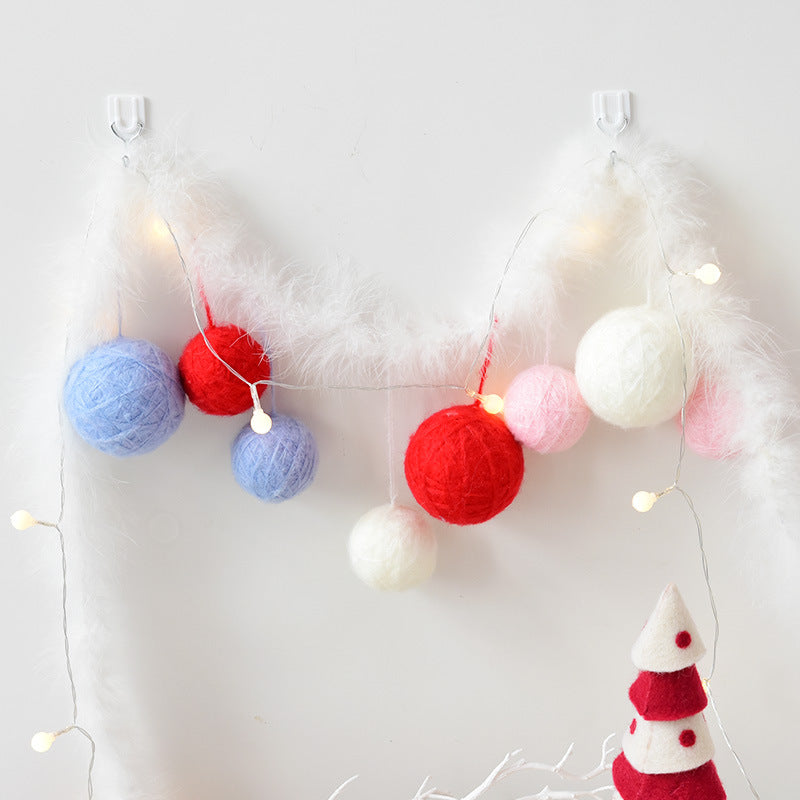 Red mohair yarn Christmas ball ornament in the smaller 2.4 inch size