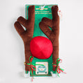 Christmas antler decoration made from flannel, 5.5 inches across the base