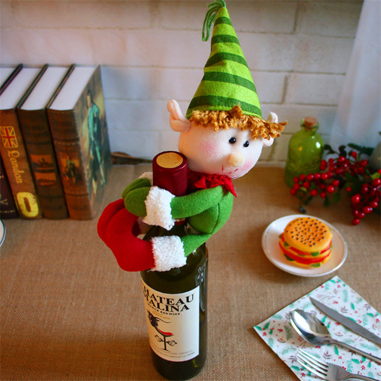Artificial wool Christmas bottle cover one of seventy one single designs in this range