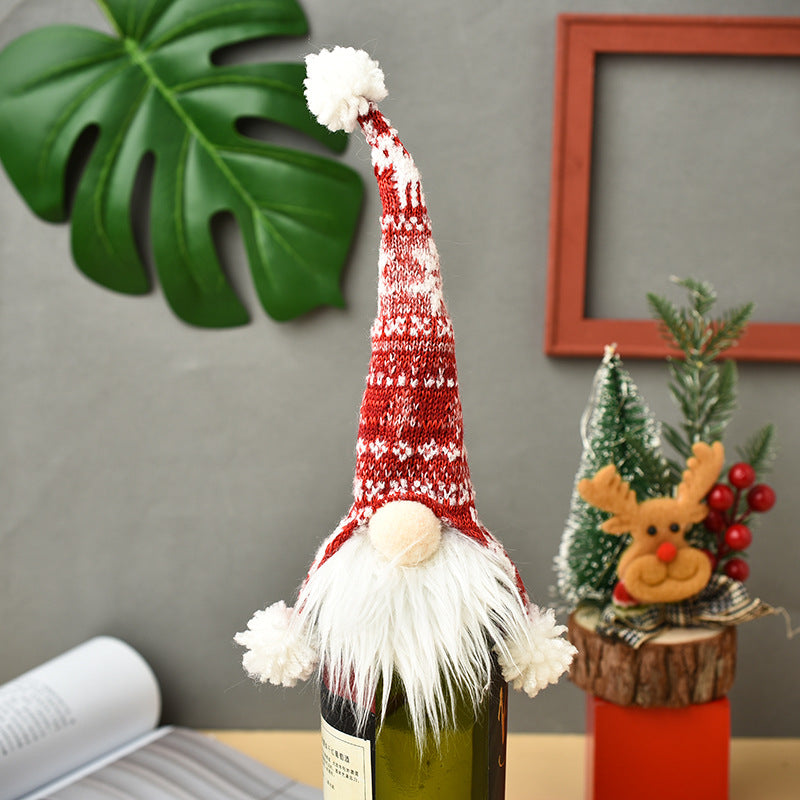 Festive wine bottle cover also offered as a set of four covers