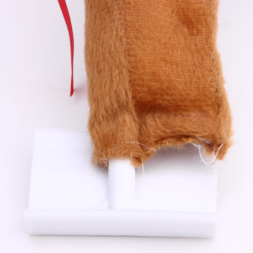 Brown reindeer antler in soft flannel, 17.3 by 5.5 inches