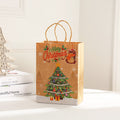 Printed Christmas design on 5.3 ounce kraft paper gift bag stock