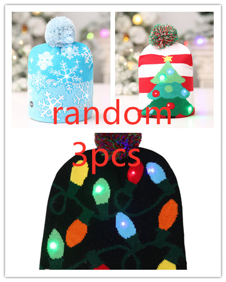 Eleven knitted Christmas hat styles offered singly, in packs or as sets