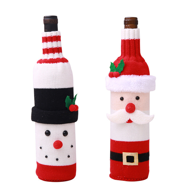 Christmas wine bottle cover for dressing a wine bottle at Christmas
