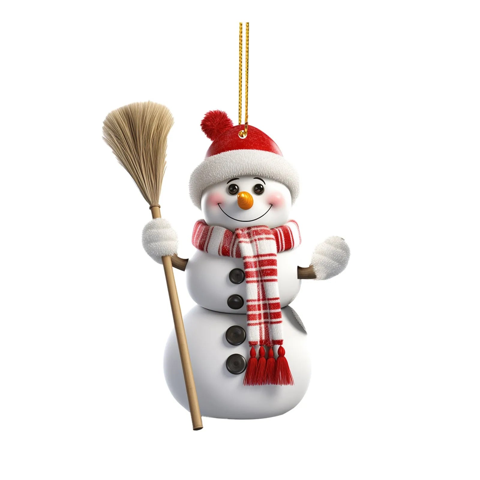 Flat snowman silhouette shaped for hanging on a Christmas tree