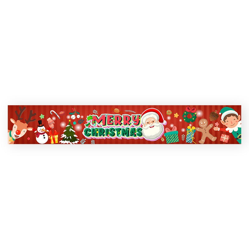 Woven polyester Christmas banner supplied as one continuous piece