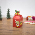 Santa with Boots print Christmas gift box, 3.3 inches square