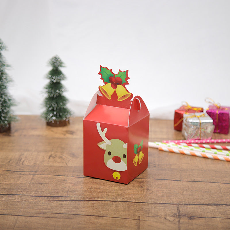 Santa with Boots print Christmas gift box, 3.3 inches square