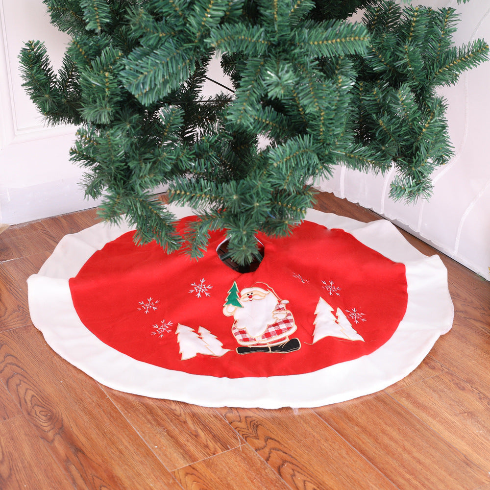 Tree skirt backed with sponge composite so it lies flat