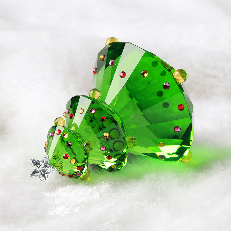 Handmade crystal Christmas tree figurine standing 2.6 inches high