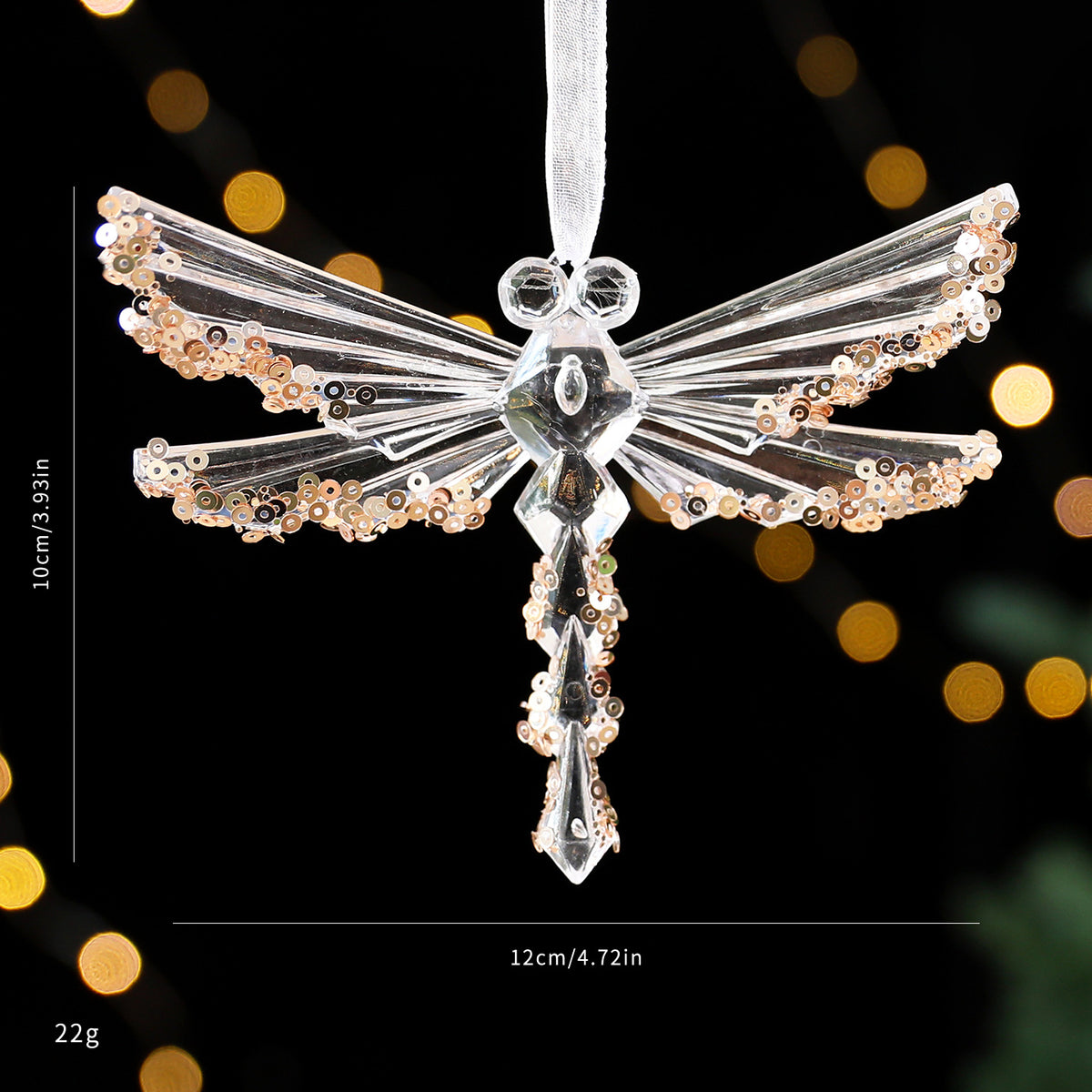 Icicle acrylic Christmas pendant in the longer 9.8 inch length