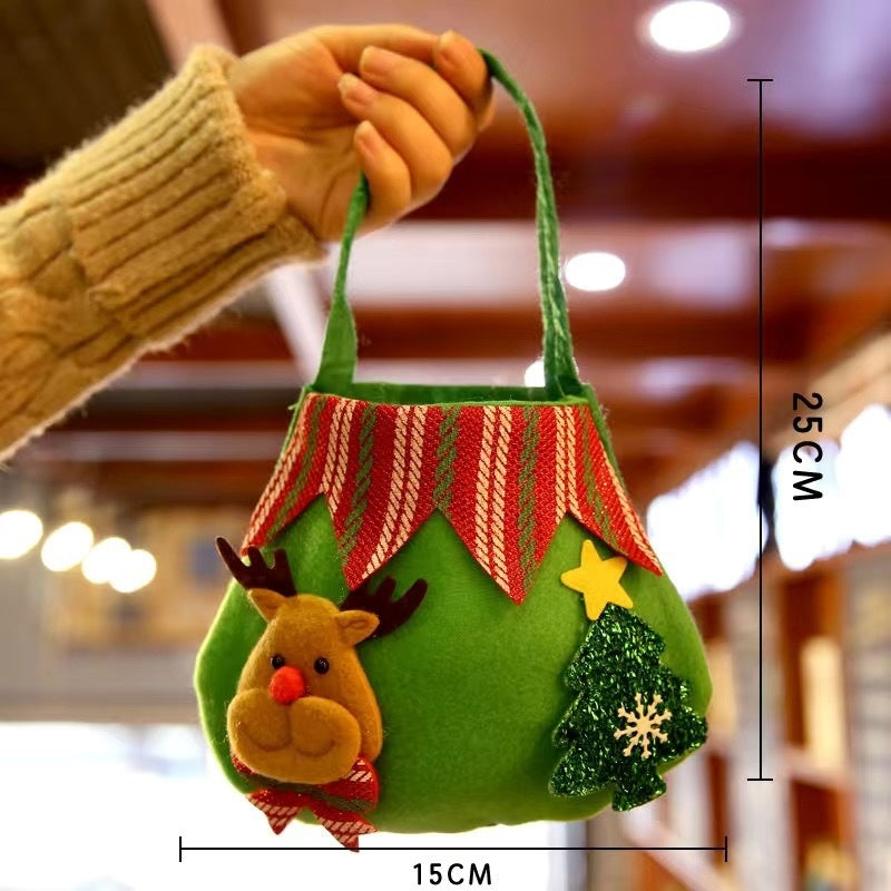 Christmas candy bags across four fabrics and three holiday characters