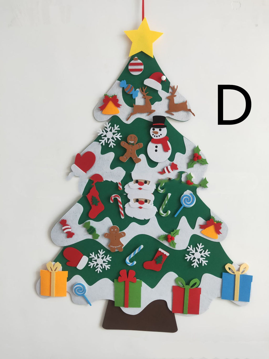 Felt Santa figure, one of the 32 decorations in the set