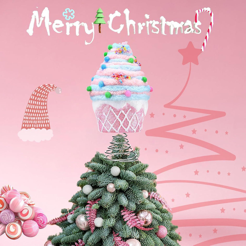 Soft pink, mint and cream pastel tones on the cupcake decoration
