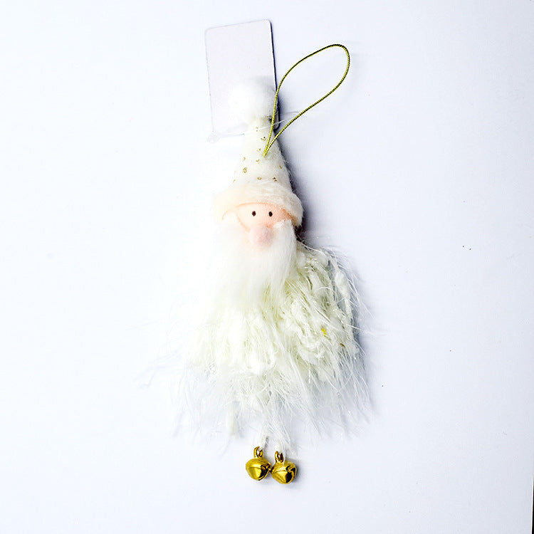 Plush Christmas angel hanging ornament with a stitched face