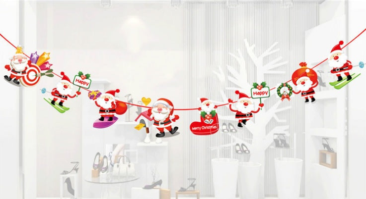 Printed cartoon artwork on a lightweight paper Christmas banner