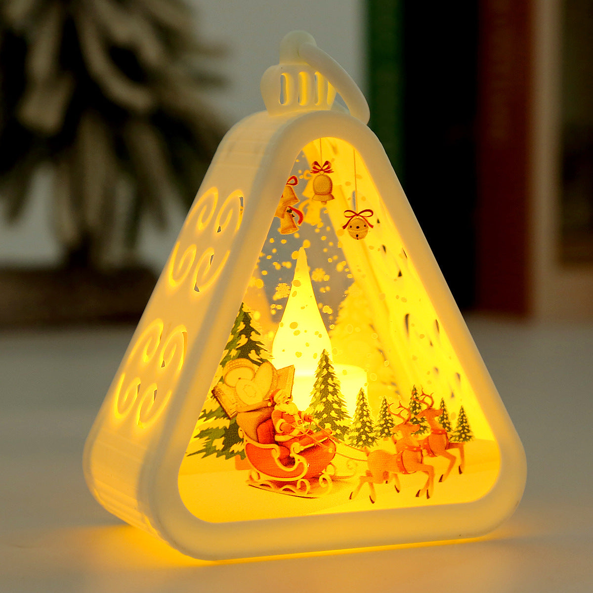 Plain red triangular Christmas night light with no molded figure