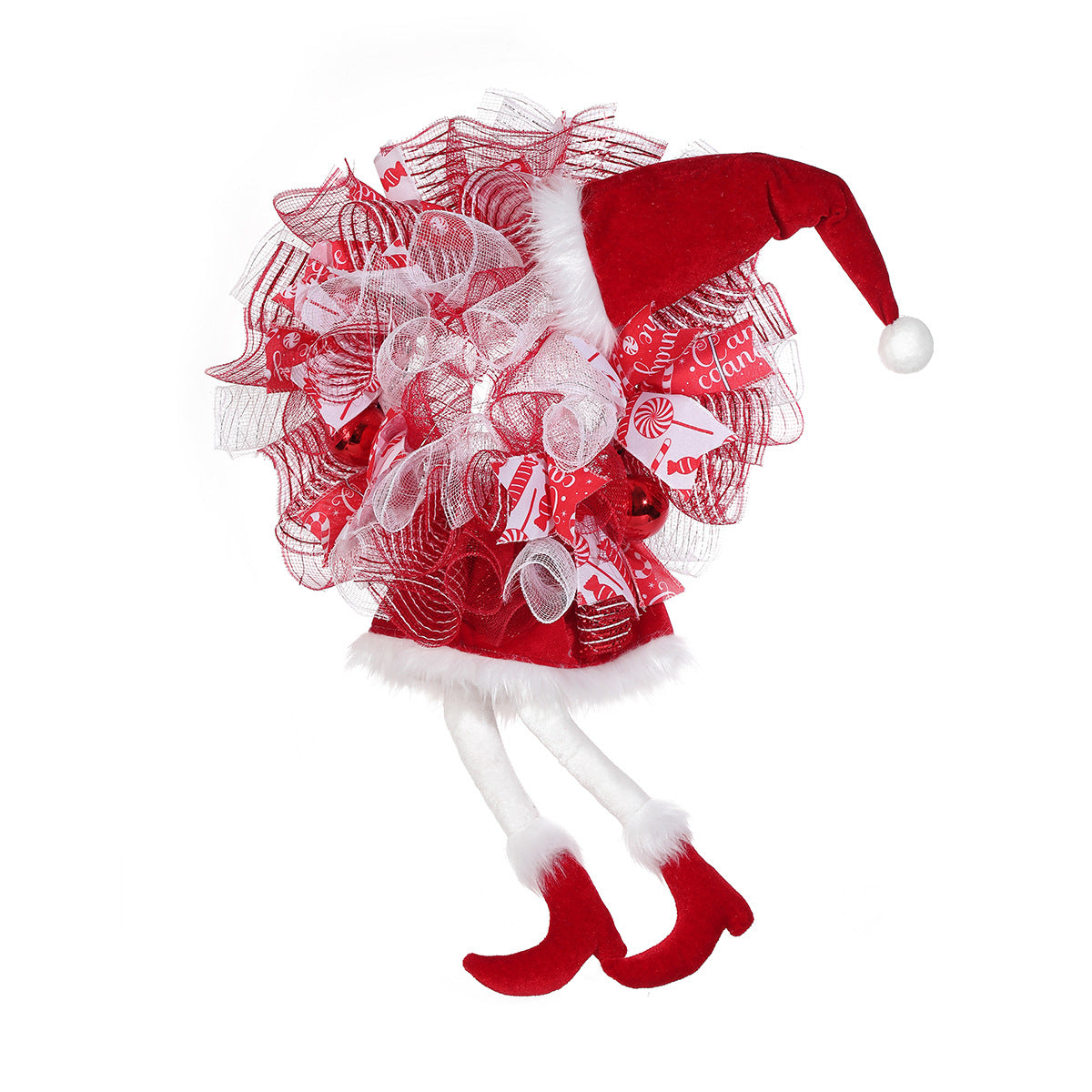 Long leg elf Christmas decoration in the two colors offered