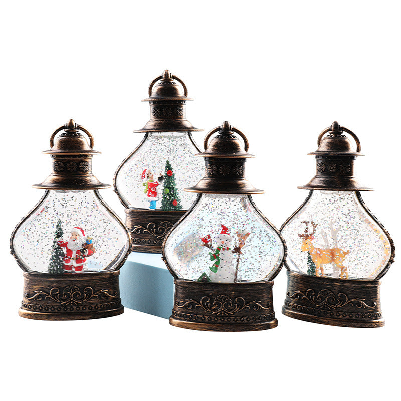 Christmas snow globe that needs no batteries and no assembly