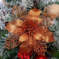 Copper colored mini Christmas wreath with a glitter coating