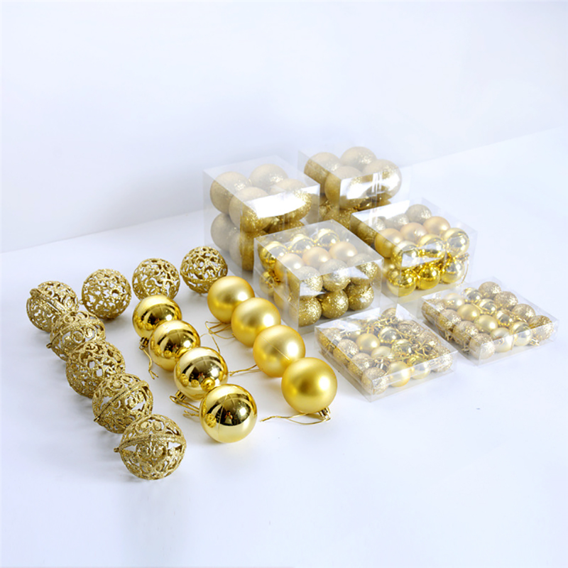 Gold matte Christmas ball ornaments molded in plastic
