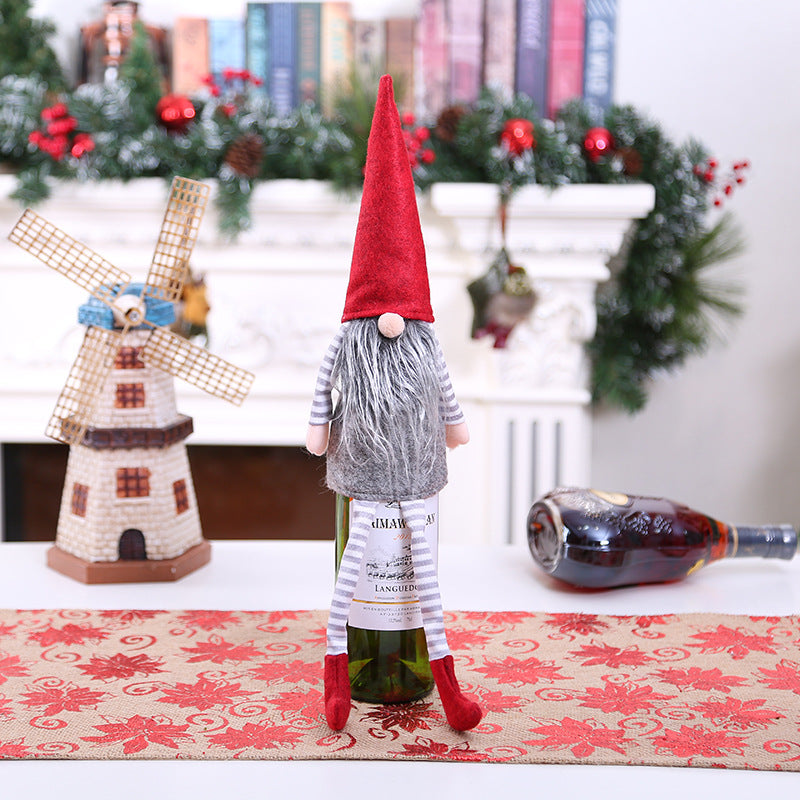 Christmas bottle cover also offered as a set of four covers