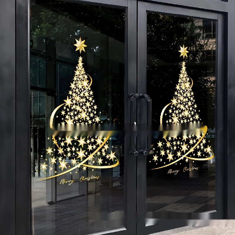 PVC Christmas tree wall sticker, 23.6 by 17.7 inches overall