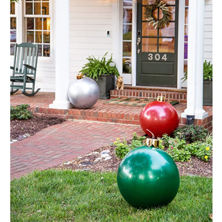 Gold oversized Christmas ball ornament made from glossy seamless PVC