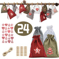 Advent calendar bag set packing down to about 7.9 by 6.7 by 2 inches