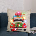 Fourth festive print option in the linen Christmas cushion cover range