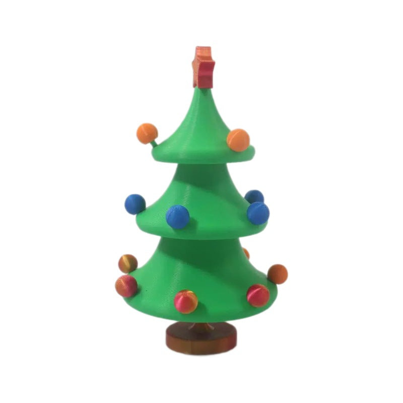 Small articulated Christmas tree toy molded from PLA plastic