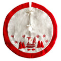 Red flannel Christmas tree skirt, a 35.4 inch round mat