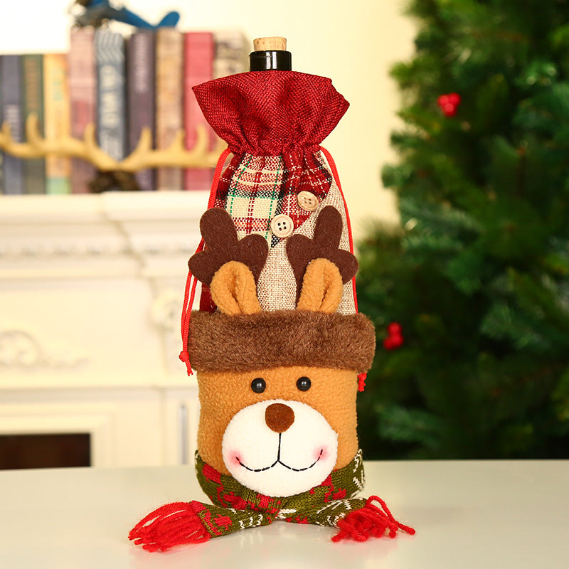 Christmas wine bottle cover also offered as a set of four covers