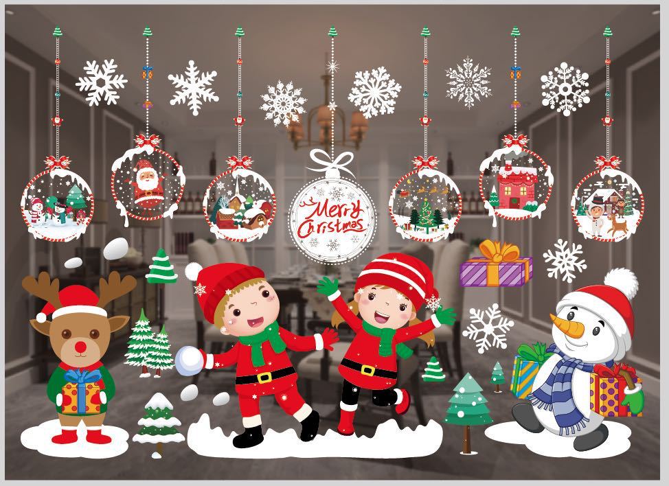 PVC Christmas window cling supplied one sheet to an order