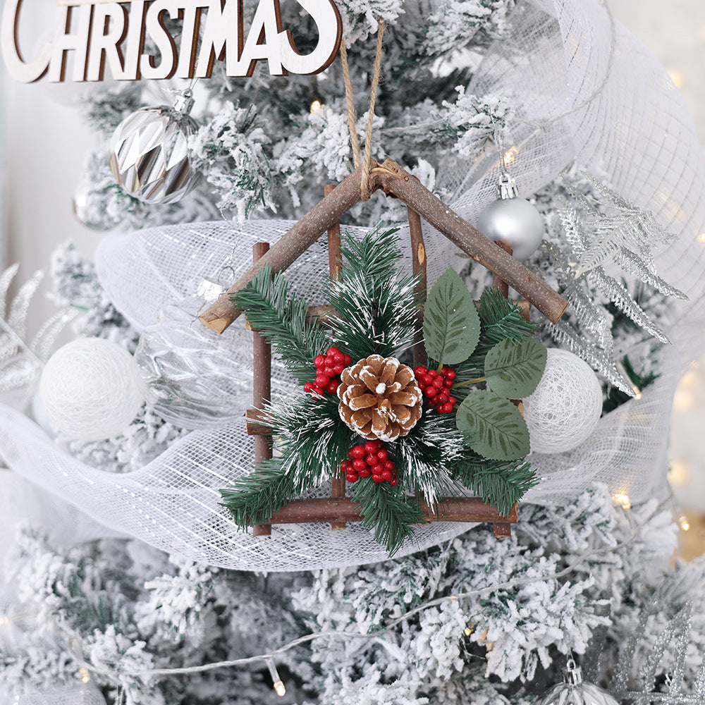 Christmas ornament built from wood, plastic and foam rather than glass