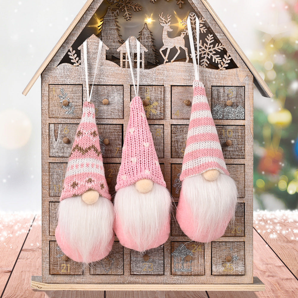 Red non-woven fabric Christmas ornament with a fine hanging cord