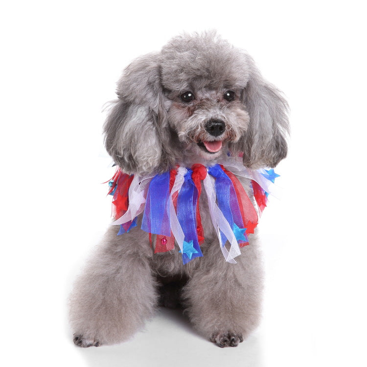 Hat collar style Christmas pet accessory from the same polyester range