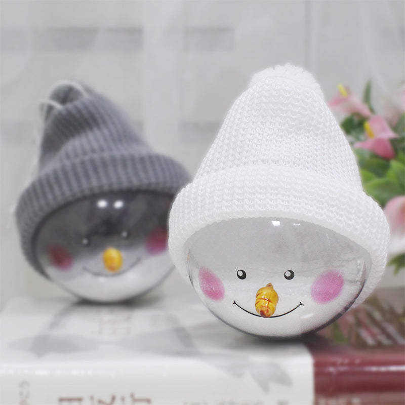 Gray snowman Christmas ball ornament, one of three colors offered