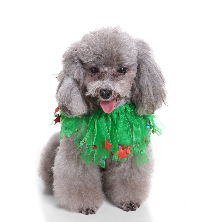 Spider style Christmas pet neck scarf made from polyester fabric