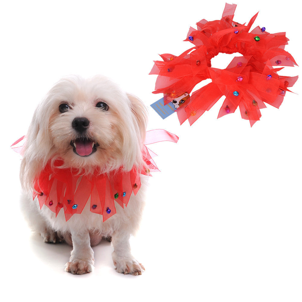 Mustache hat style Christmas pet collar accessory in polyester