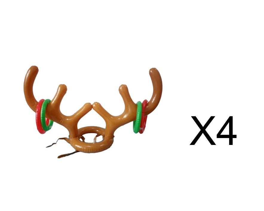 Christmas ring toss set with one headband and four throwing rings