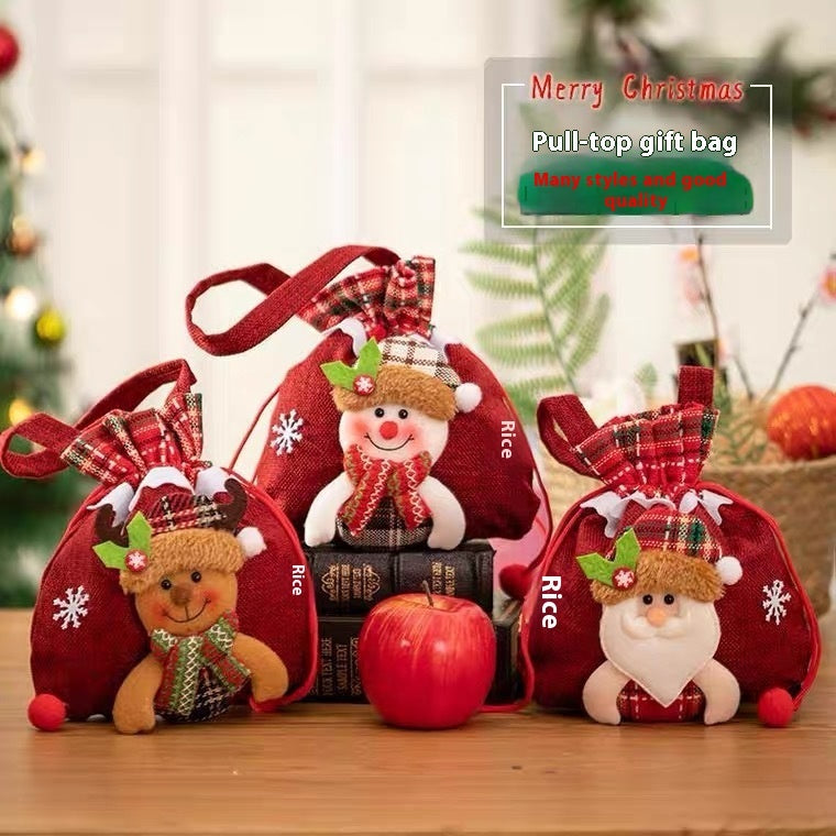Christmas candy bags in fleece, cloth sack, brushed cloth and flannel