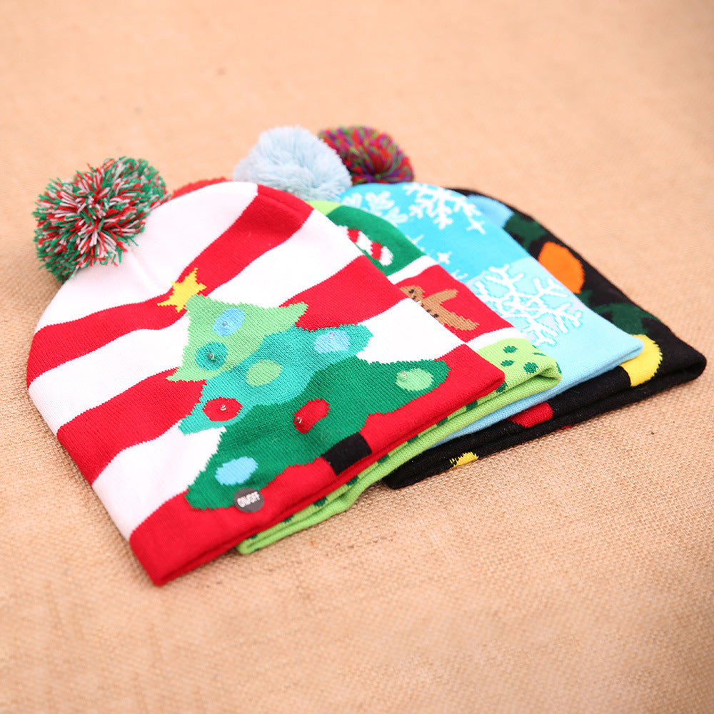 Style B Christmas beanie showing the knitted pattern across the cap