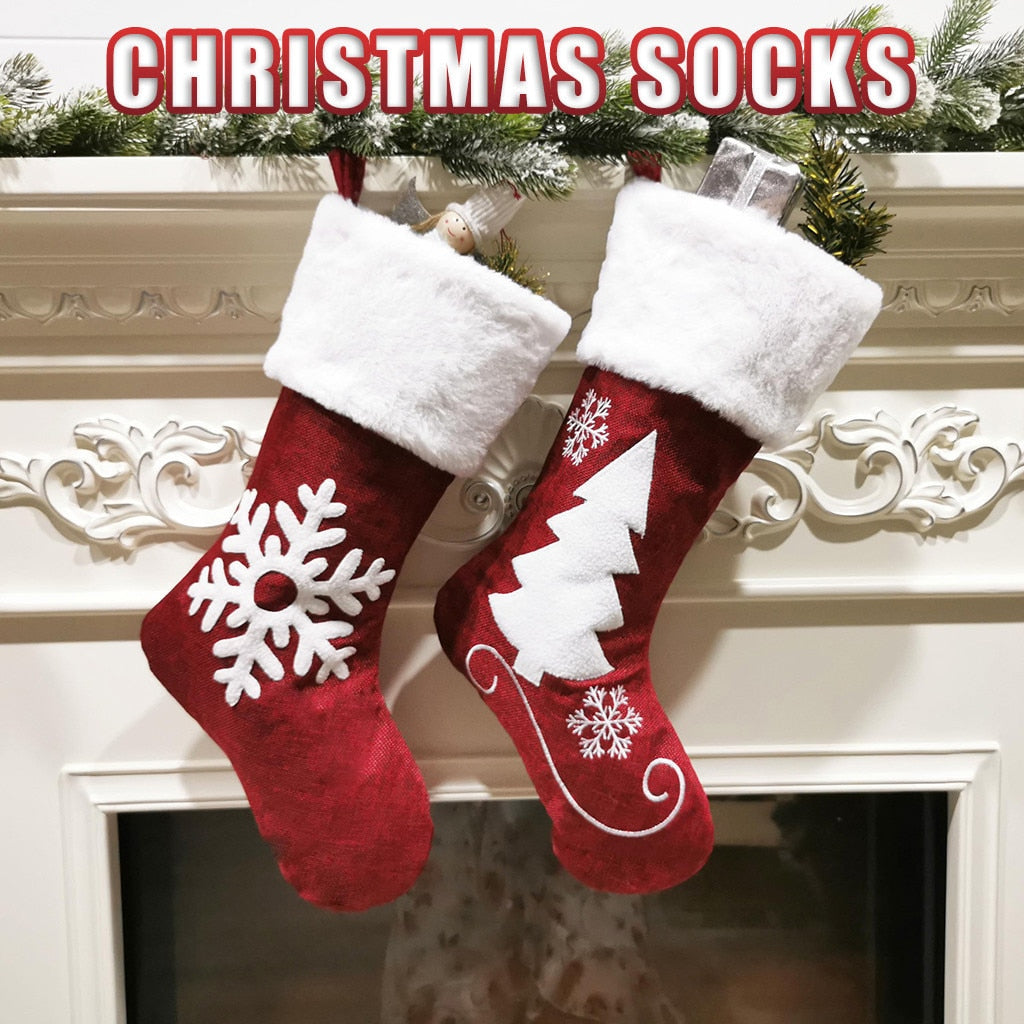 Christmas tree design stocking sized 18.1 by 9.8 inches for small gifts