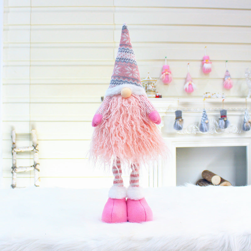 Christmas gnome plush with the telescopic legs at full length