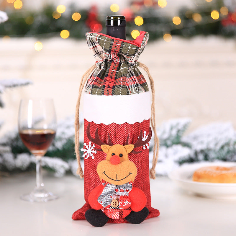 Christmas wine bottle sock sized to fit a standard wine bottle