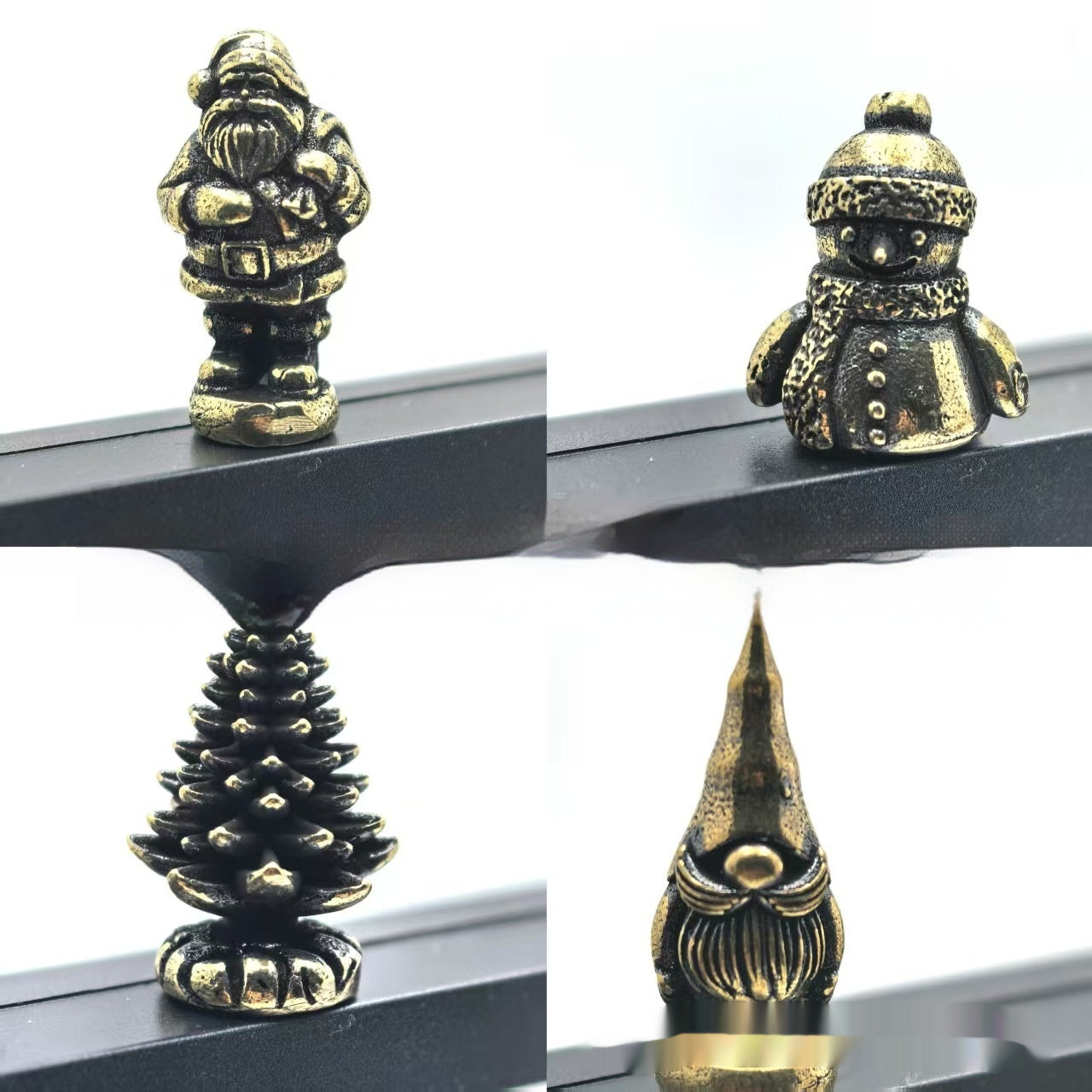 Hinged metal Christmas ornament shaped as a Santa figure
