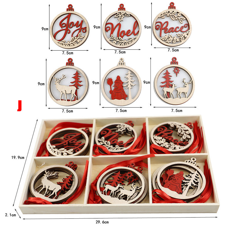 Laser cut boxwood Christmas ornament, one pendant per order