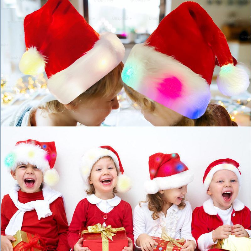LED Christmas hat in the colored lights version